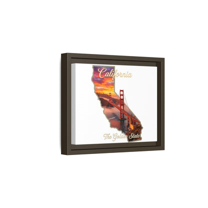 California Golden Gate Map Matte Canvas Print (Framed)