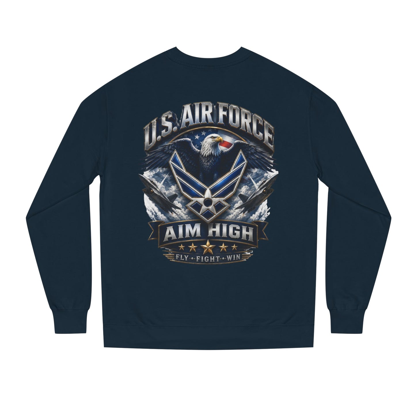 Air Force Crewneck Sweatshirt — "U.S. Air Force Aim High" Military Logo Pullover