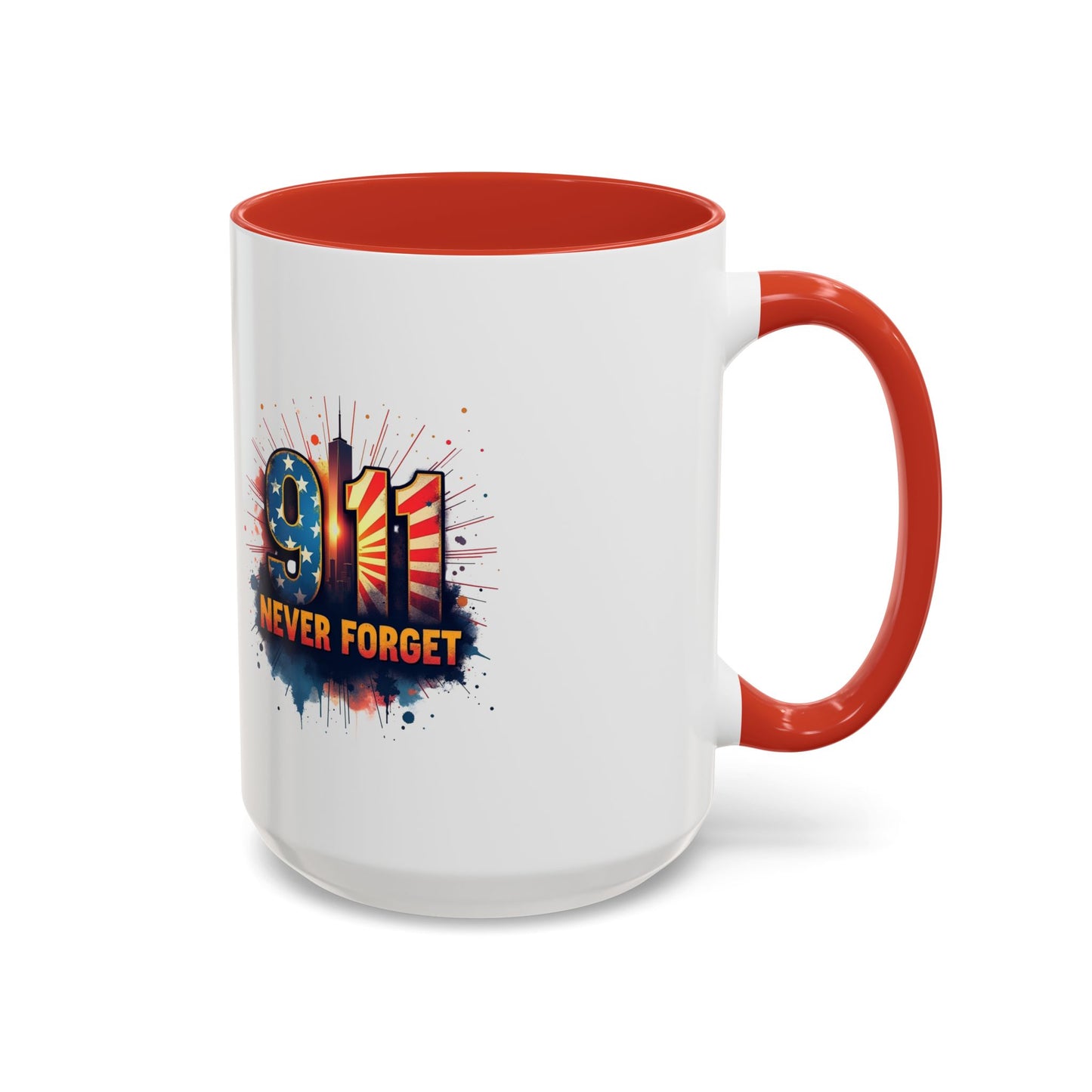 9/11 Never Forget Coffee Mug — Patriotic Memorial Accent Mug