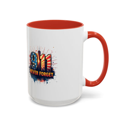 9/11 Never Forget Coffee Mug — Patriotic Memorial Accent Mug