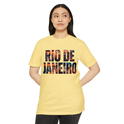 Rio de Janeiro Graphic T-Shirt — Bold Sunset City Typography Tee