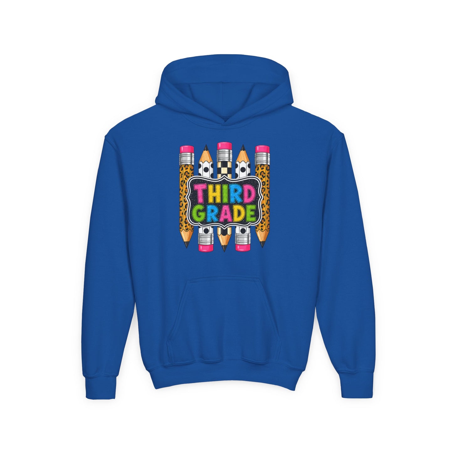Third Grade Kids Hoodie — Cute Pencil Back-to-School Sweatshirt