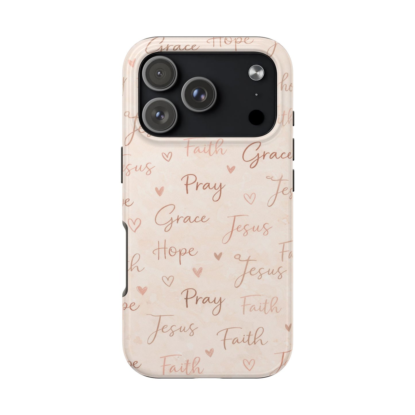 Pray Grace Hope Phone Case | Christian Floral iPhone Case