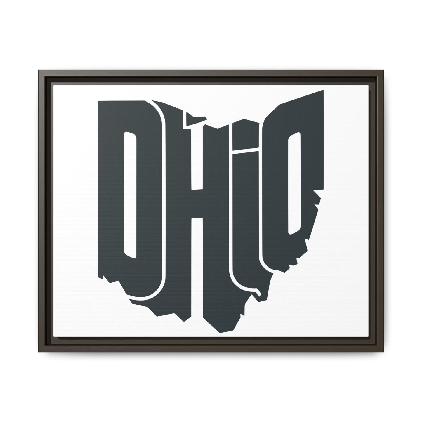 Ohio State Silhouette Matte Framed Canvas — Modern State Wall Art