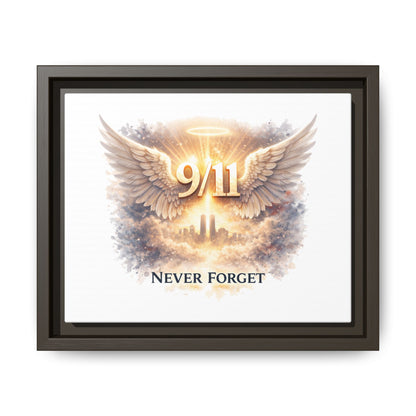 9/11 Memorial Matte Canvas Print — "Never Forget" Framed Wall Art