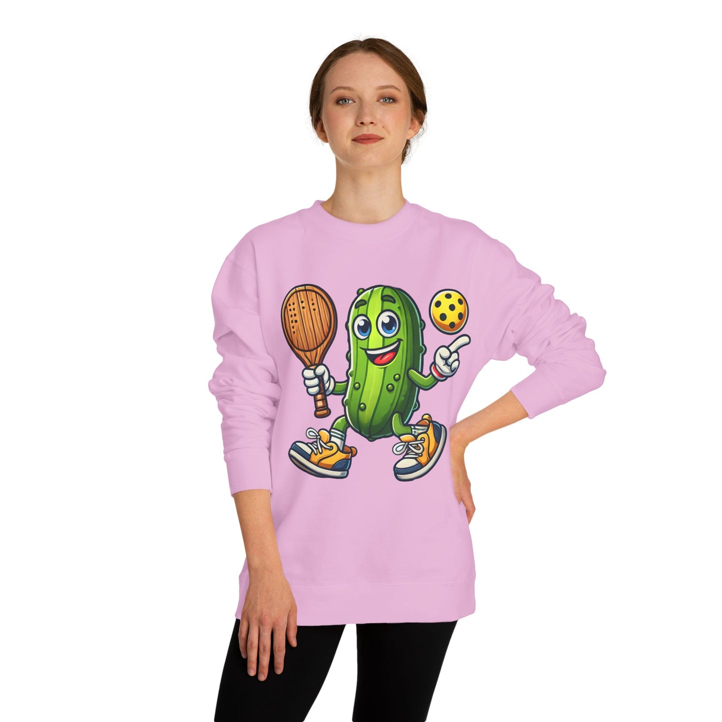 Pickle Pickleball Sweatshirt — Funny Pickle Playing Pickleball Crewneck