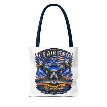 U.S. Air Force Aviator Tote Bag – 'Aim High' Military Pilot Design