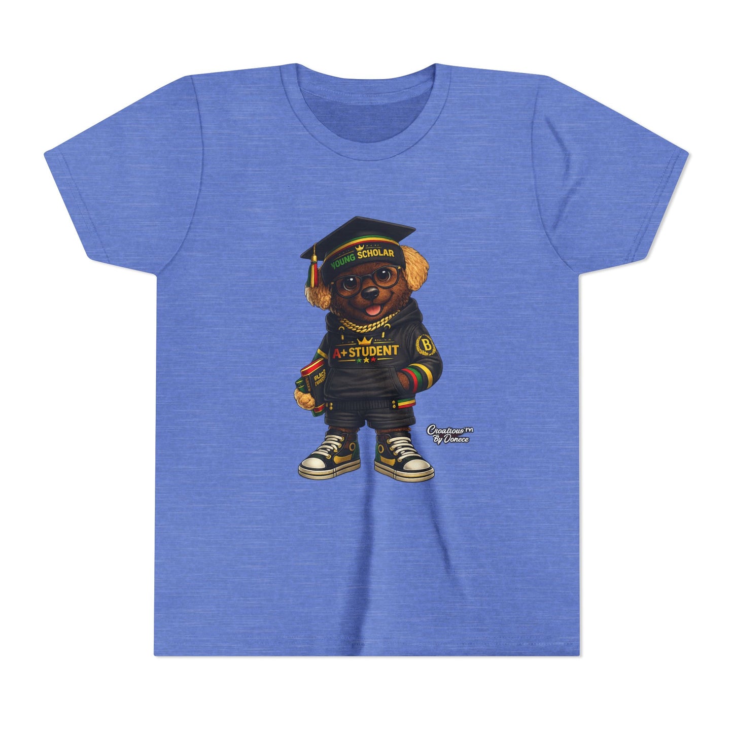 Youth Tee — Scholar Student Bear Graduation Graphic