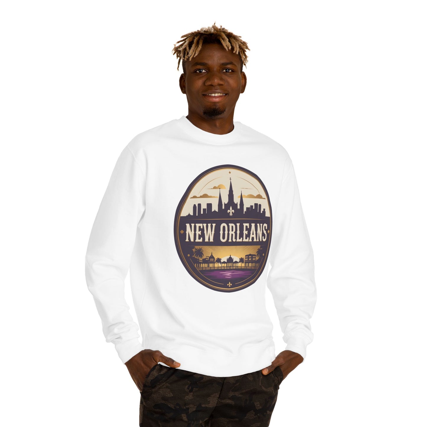 New Orleans Skyline Crewneck Sweatshirt – Vintage Cityscape Design