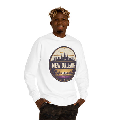 New Orleans Skyline Crewneck Sweatshirt – Vintage Cityscape Design