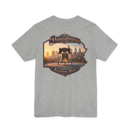 Pennsylvania Keystone State T-Shirt — Liberty Bell & Philadelphia Skyline Tee