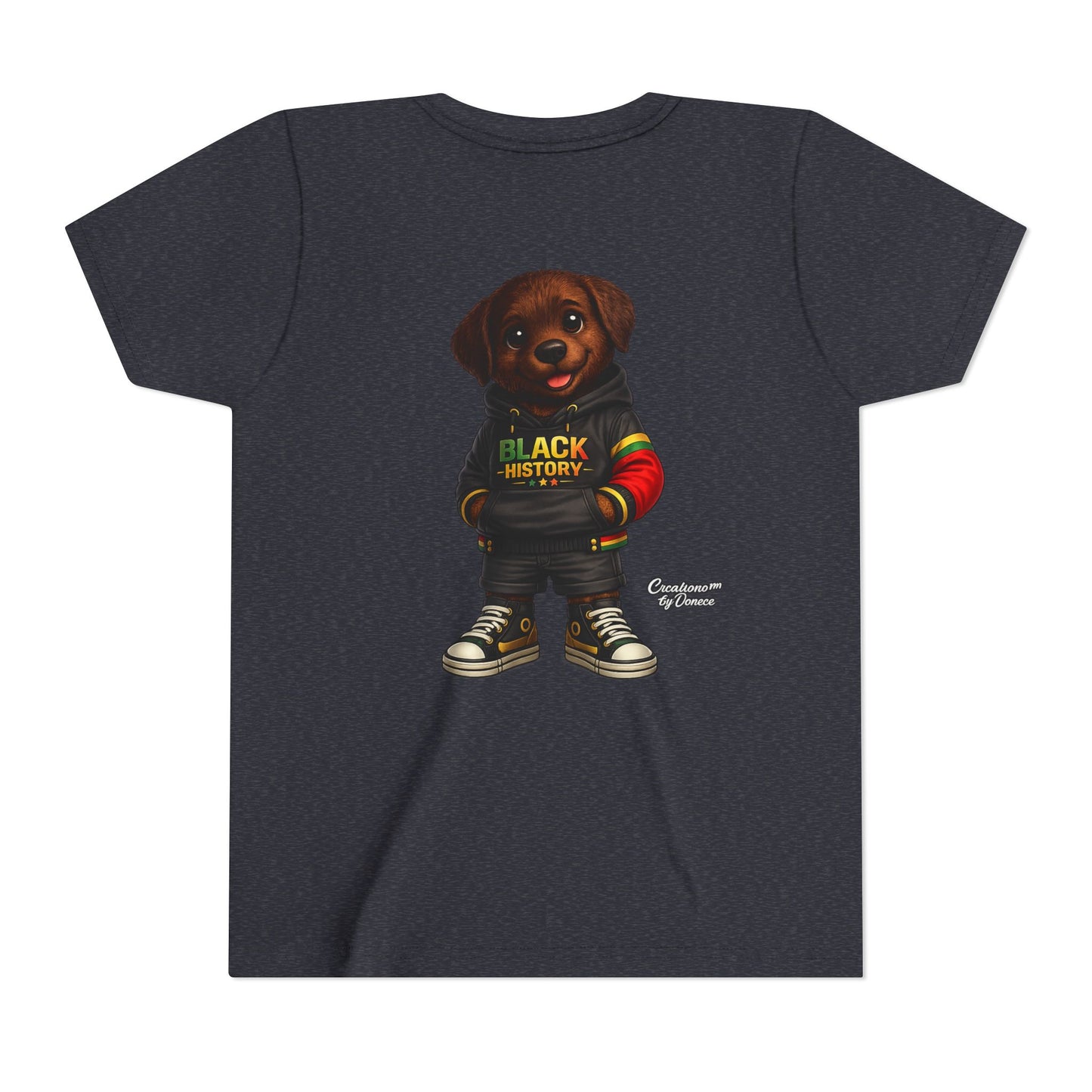 Youth Tee — Cute Puppy 'Black History' Graphic Shirt