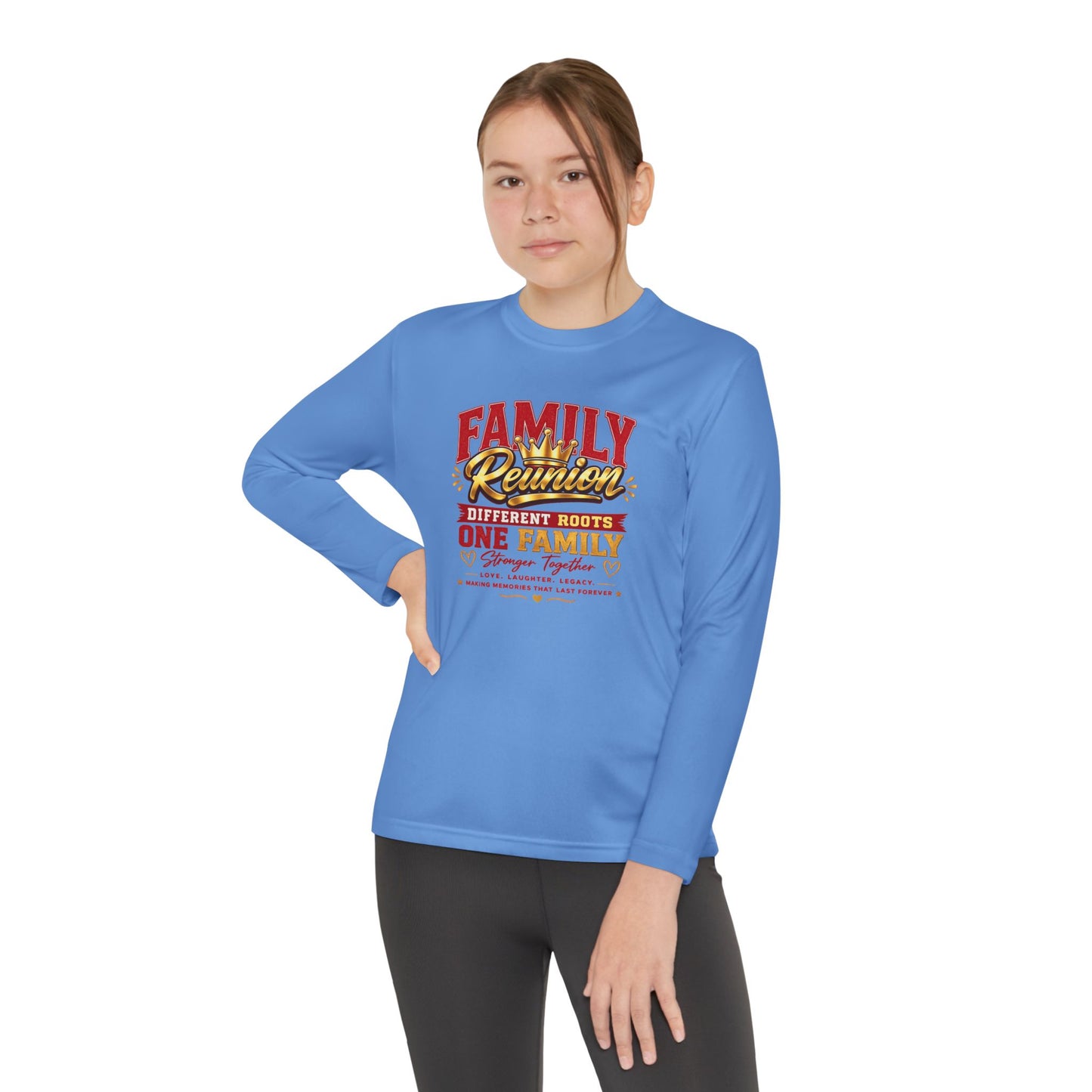 Family Reunion Long Sleeve Tee — "Different Roots One Family" Youth Shirt