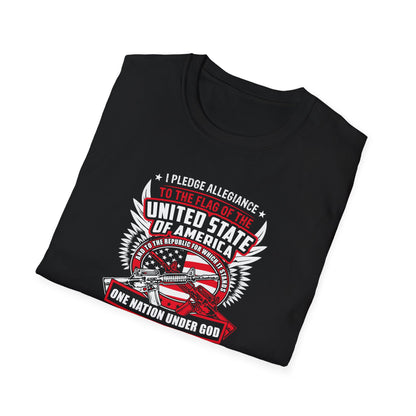 I Pledge Allegiance To the Flag of the of America The Reporlic for Which It Stands One Nation Under God Indivisible  With Liberty and Justice for All T-Shirt