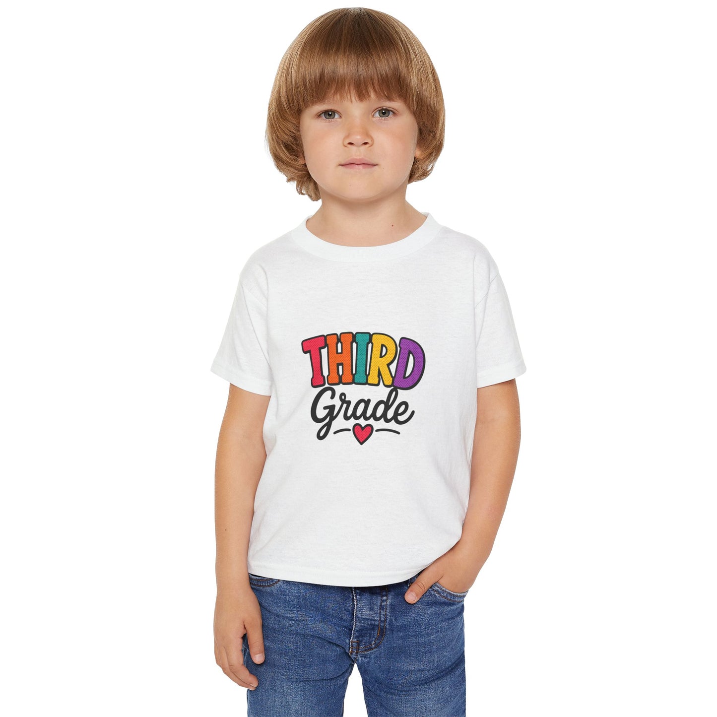 Third Grade Toddler T-Shirt – Colorful Back-to-School Shirt with Heart