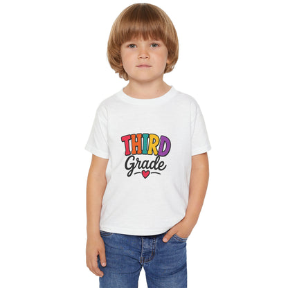 Third Grade Toddler T-Shirt – Colorful Back-to-School Shirt with Heart