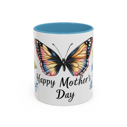 Mother's Day Butterfly Floral Accent Coffee Mug – "Happy Mother's Day"