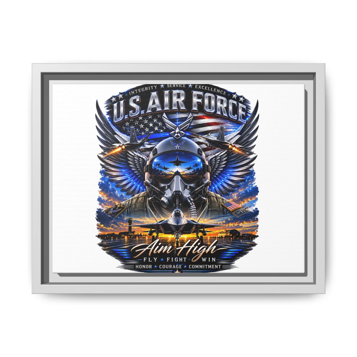 U.S. Air Force 'Aim High' Framed Canvas Print