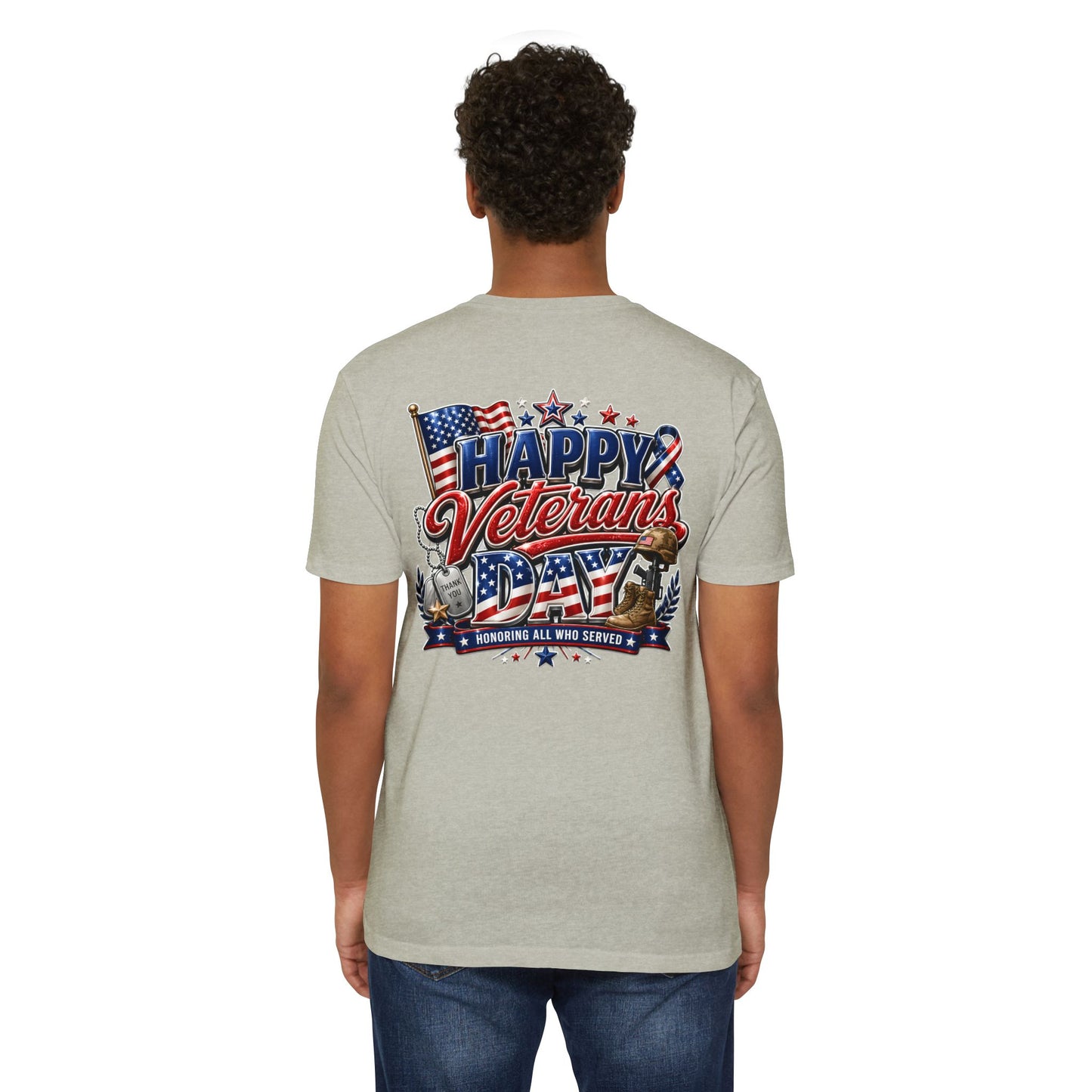 Veterans Day T-Shirt - "Happy Veterans Day" Patriotic Military Tribute Tee