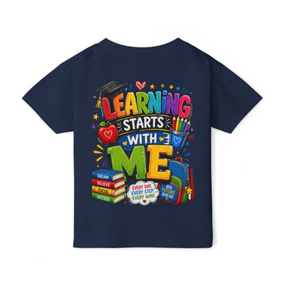 Toddler T-Shirt — "Learning Starts With Me" Colorful Back-to-School Tee