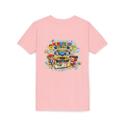 Youth Tee — "Headstart All-Star" Cute School Bus & Characters Back-to-School Shirt