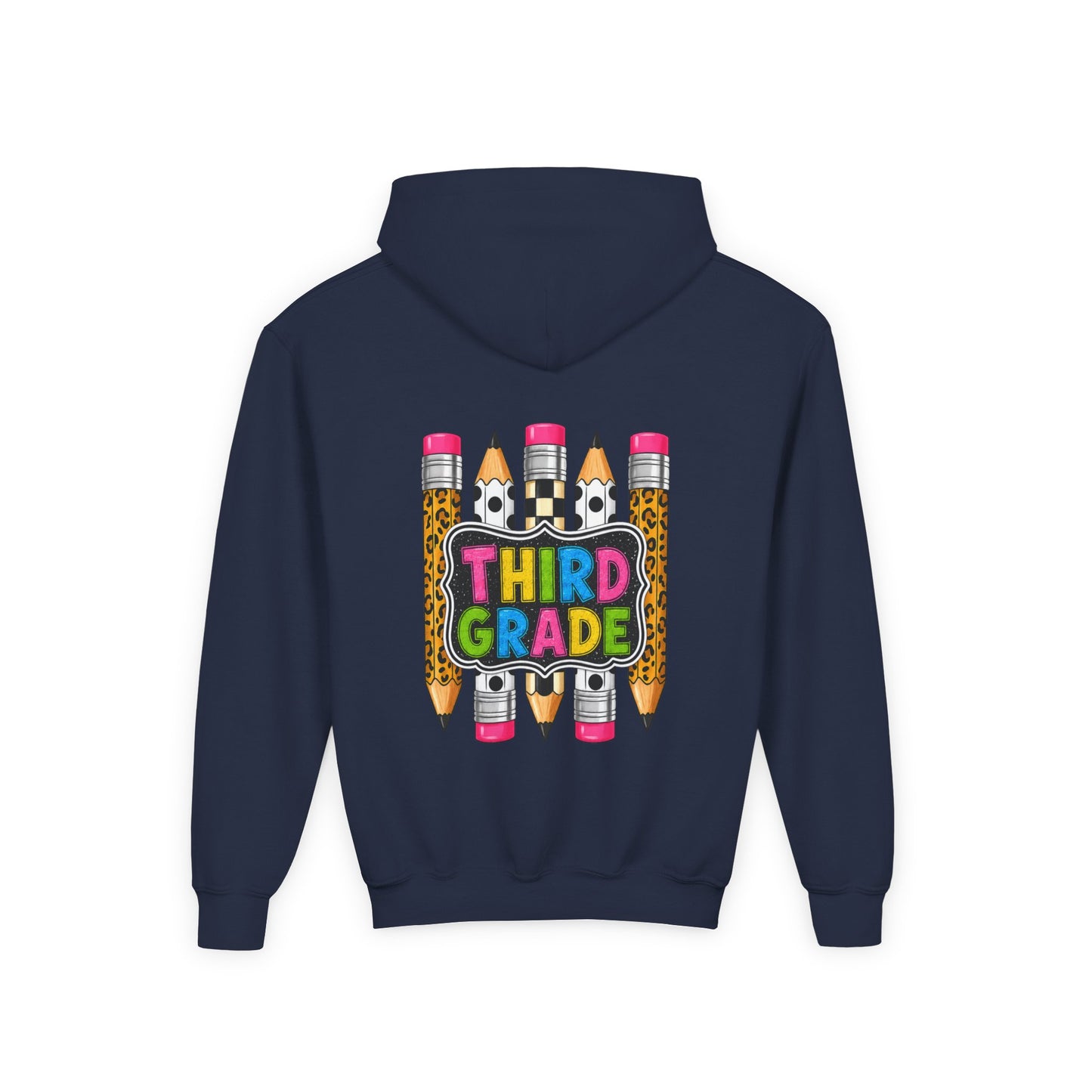 Third Grade Kids Hoodie — Cute Pencil Back-to-School Sweatshirt