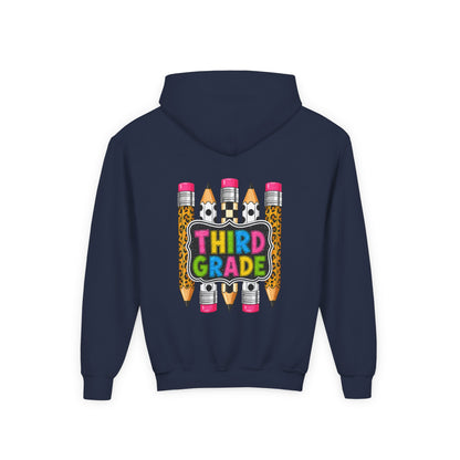 Third Grade Kids Hoodie — Cute Pencil Back-to-School Sweatshirt