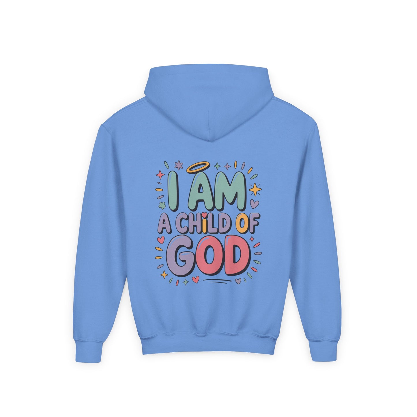 Youth Hoodie — "I Am a Child of God" Inspirational Kids Hooded Sweatshirt