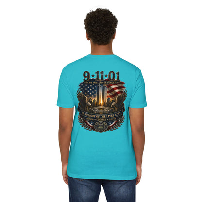 9/11 Memorial T-Shirt – "We Will Never Forget" Tribute Tee