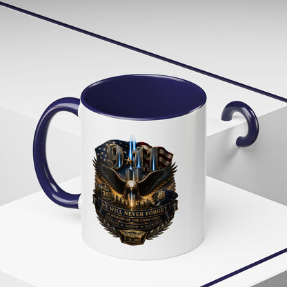 9/11 Tribute Coffee Mug — Never Forget Memorial Eagle Design (11/15oz)