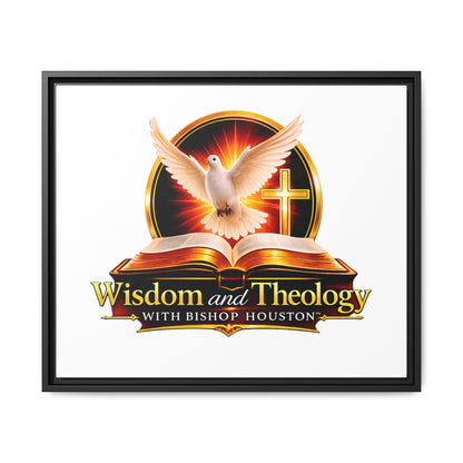 Framed Canvas Print — "Wisdom and Theology" Dove & Bible Wall Art