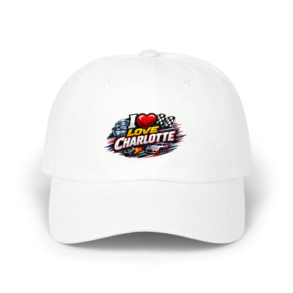 I Love Charlotte Dad Cap – Retro Racing Graphic Baseball Hat