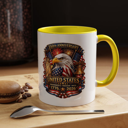 250th Anniversary United States Eagle Coffee Mug – Patriotic 1776–2026 Accent Mug