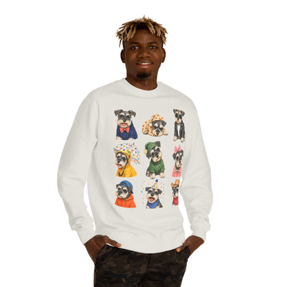 Cute Puppy Grid Sweatshirt — Watercolor Dogs Crewneck