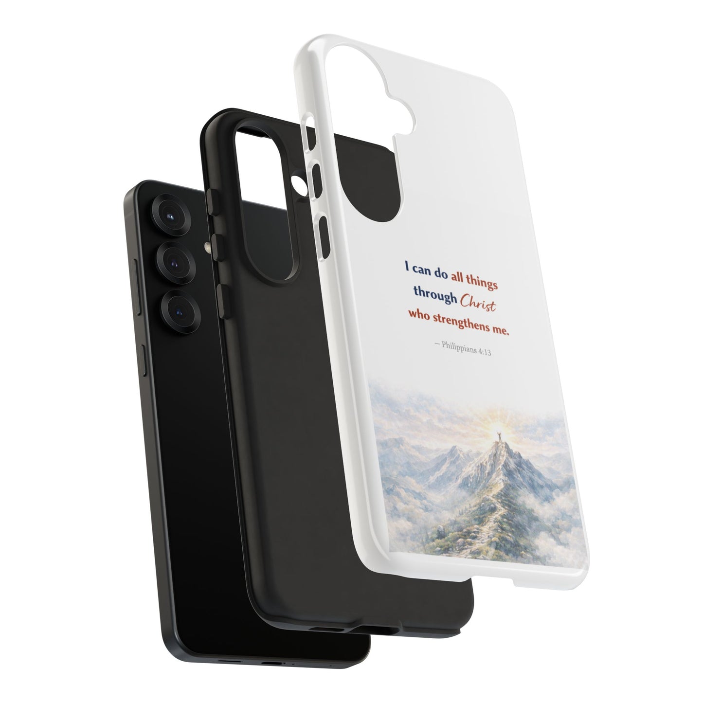 Christian Phone Case – “I Can Do All Things Through Christ” Inspirational Tough Case