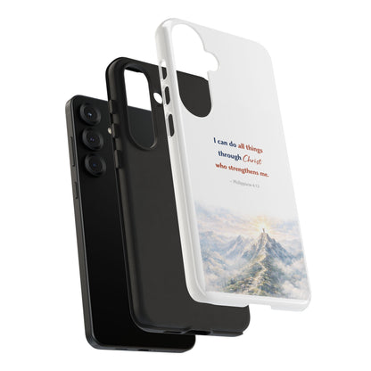 Christian Phone Case – “I Can Do All Things Through Christ” Inspirational Tough Case