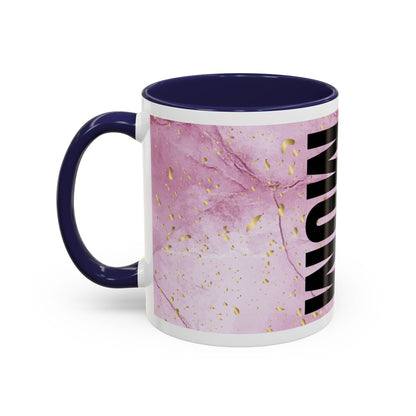 Mom Definition Accent Coffee Mug – Inspirational Pink Marble Mother’s Day Gift (11/15oz)
