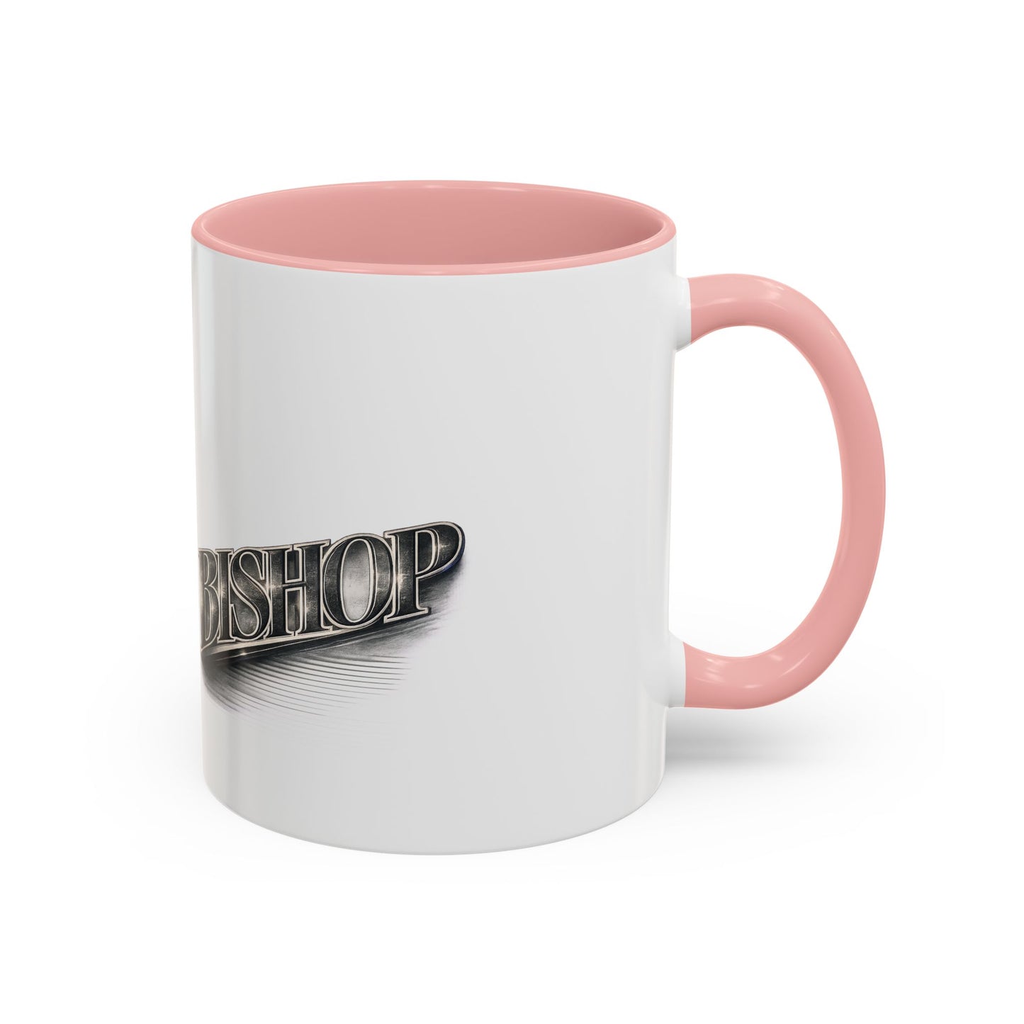Vintage 'Bishop' Accent Coffee Mug — Retro Metallic Text Ceramic Mug (11/15oz)