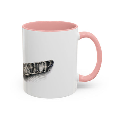 Vintage 'Bishop' Accent Coffee Mug — Retro Metallic Text Ceramic Mug (11/15oz)