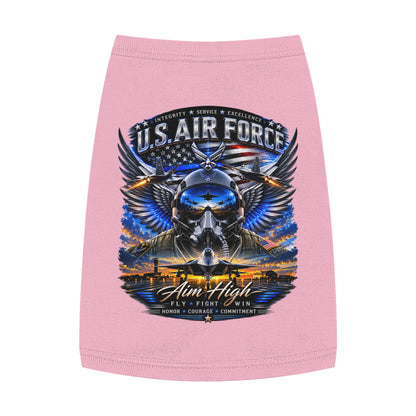 U.S. Air Force Pet Tank Top - "Aim High" Military Pilot Dog Shirt