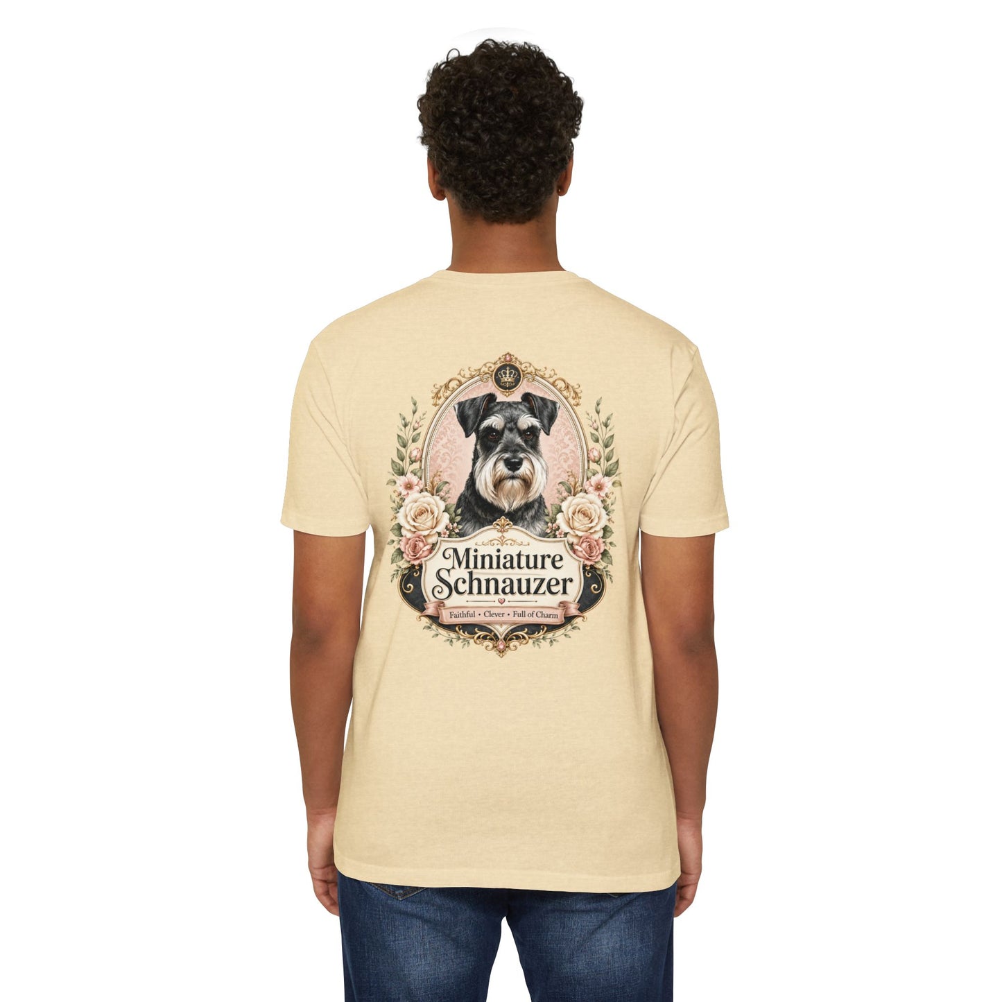 Miniature Schnauzer Floral Portrait T-Shirt
