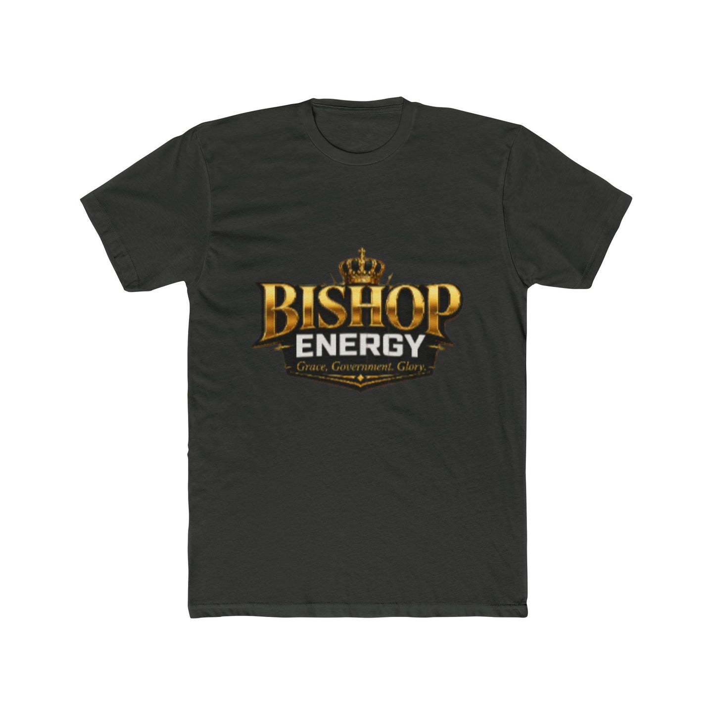 Bishop Energy Graphic Tee — Bold Gold Crown Logo T-Shirt