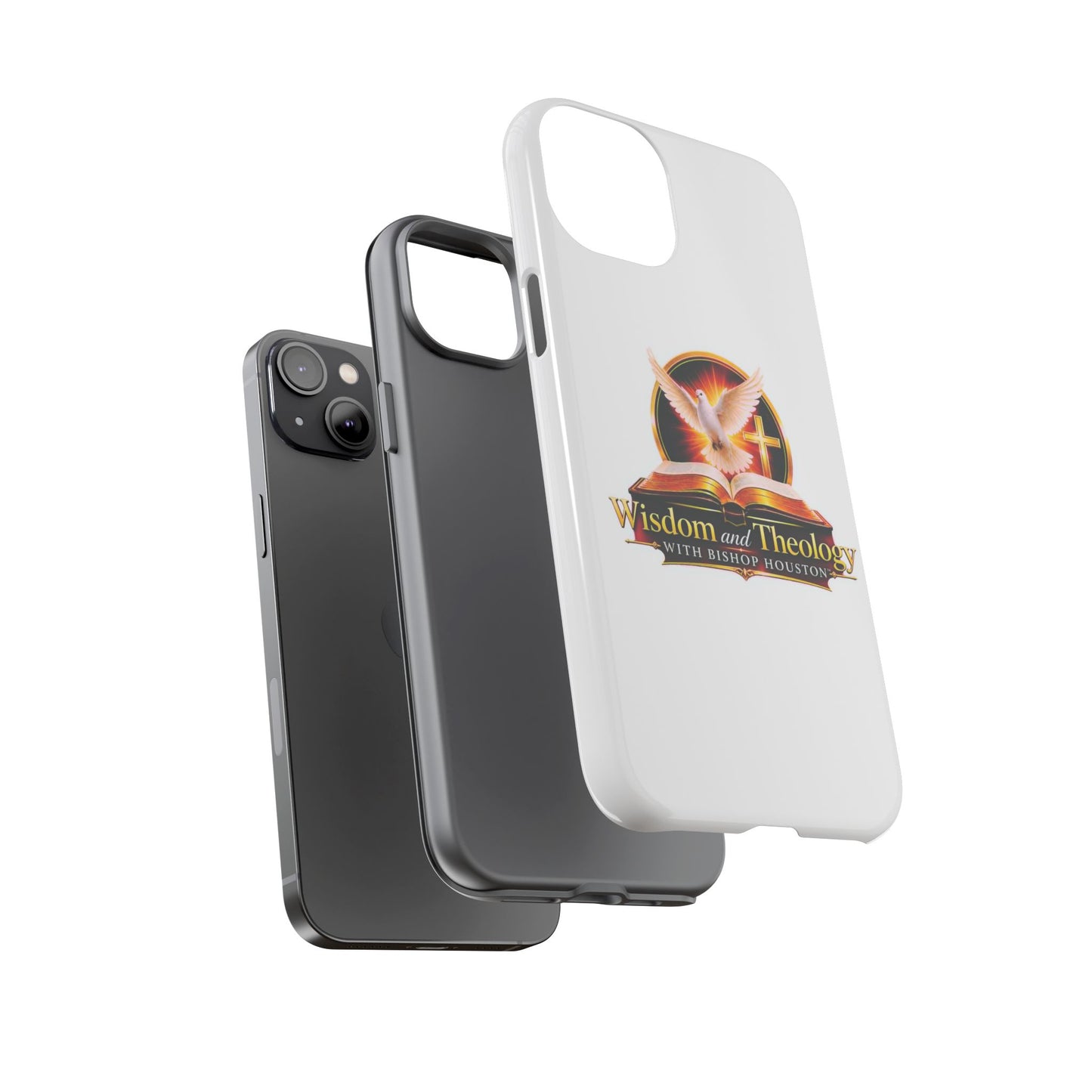 Wisdom and Theology Phone Case — Christian Dove & Cross Protective Tough Case