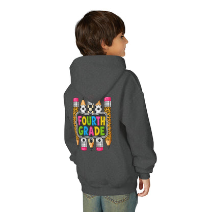 Fourth Grade Kids Hoodie — Colorful Pencil School Sweatshirt