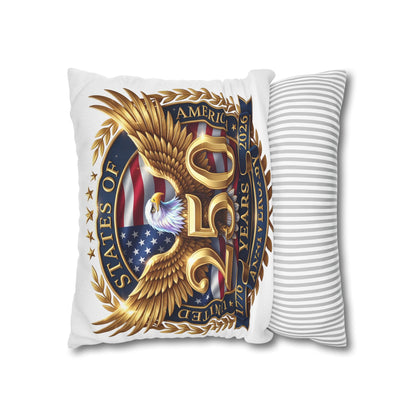 250th USA Anniversary Pillowcase – Patriotic Eagle 1776–2026 Decorative Throw Pillow Cover