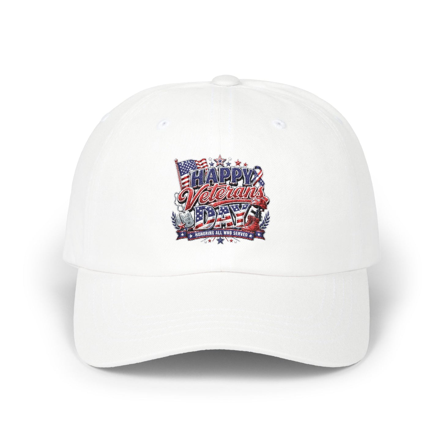Dad Cap — 'Happy Veterans' Patriotic Flag Embroidered Hat