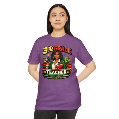 3rd Grade Teacher T‑Shirt – Black Excellence in Education Design