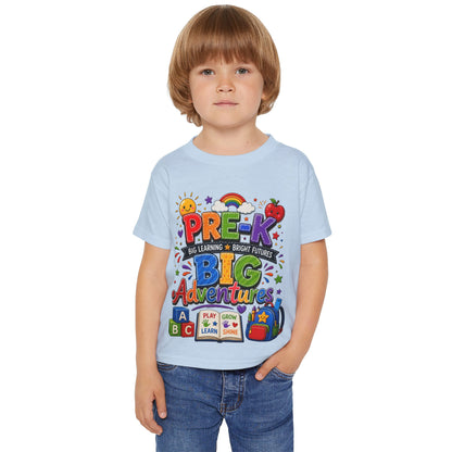 Pre-K Big Adventures Toddler T-Shirt — Bright Back-to-School Preschool Shirt