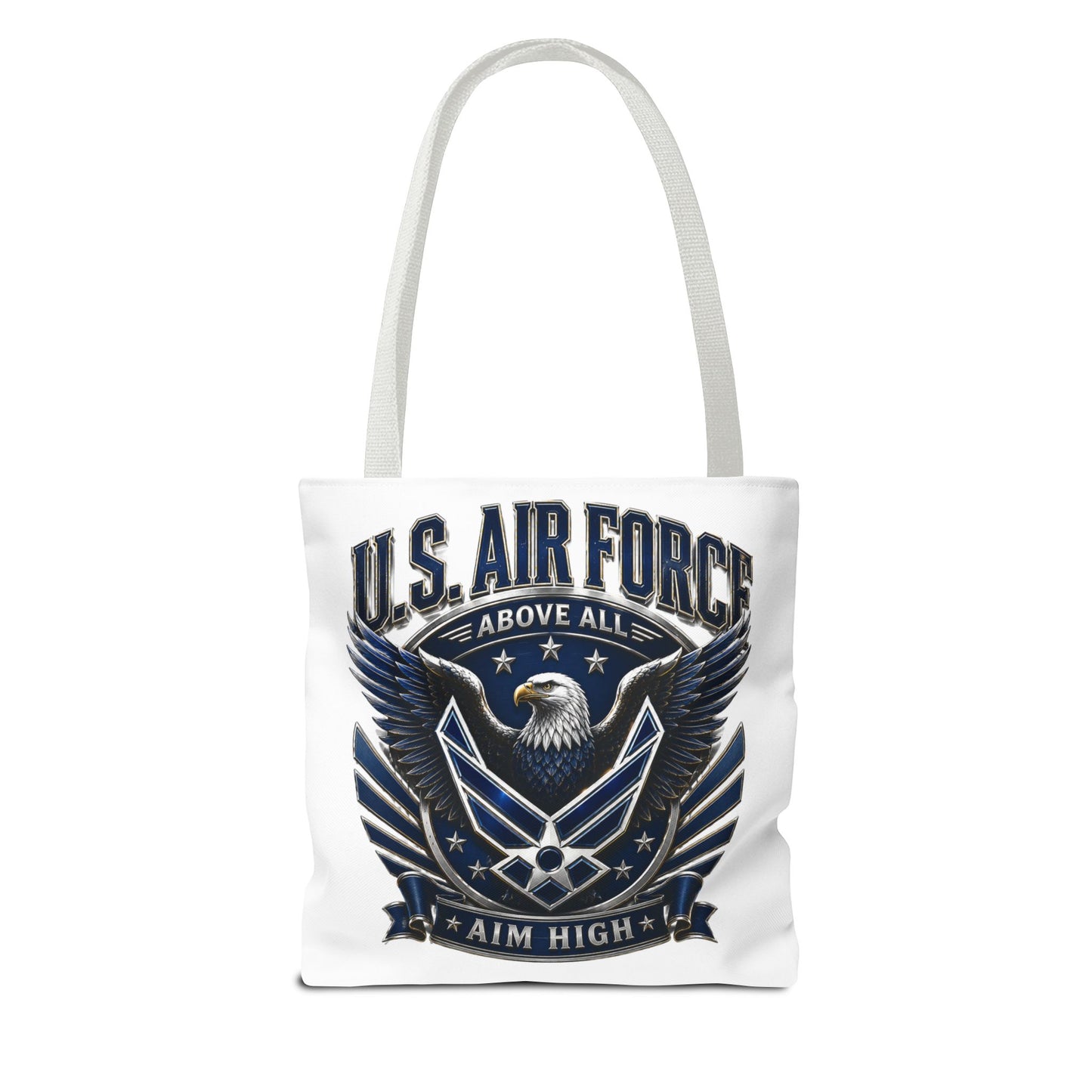 U.S. Air Force Eagle Tote Bag - "Aim High" Military Canvas Tote