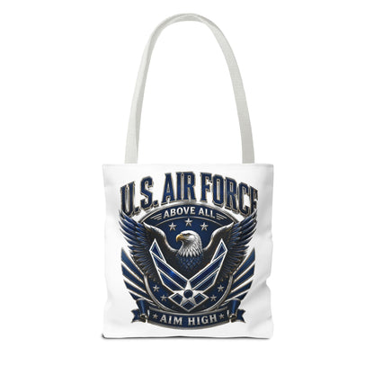 U.S. Air Force Eagle Tote Bag - "Aim High" Military Canvas Tote